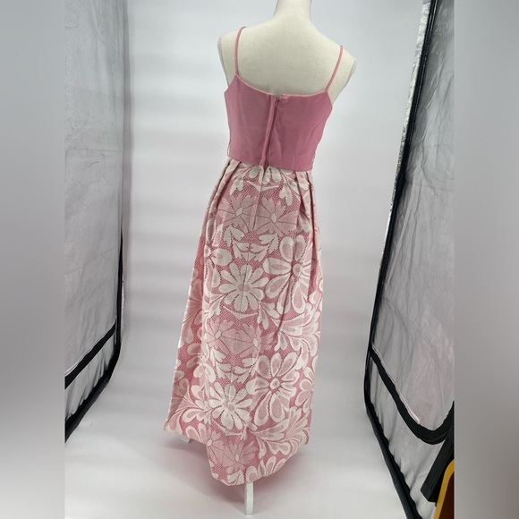 Vintage Handmade Pink Floral Women’s Spaghetti Straps Maxi Dress - Picture 7 of 15